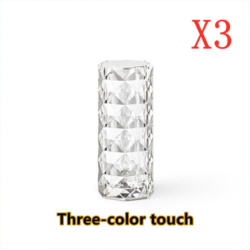 Nordic Crystal Lamp – USB Touch Dimming Diamond Night Light