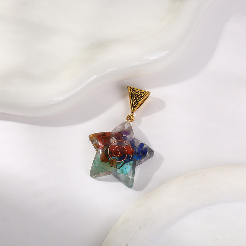 Retro Reiki Healing Energy Crystal Pendant Natural Stone For Yoga Meditation Spiritual 7 Chakra Jewelry Necklace Amulet